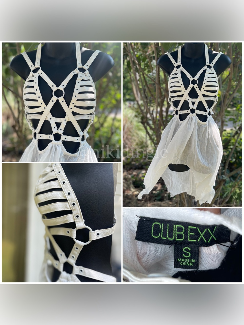 $69 NEW Dolls Kill Club Exx Celestial RingMaster Mini fairy Dress Cage Punk Goth - Picture 4 of 10